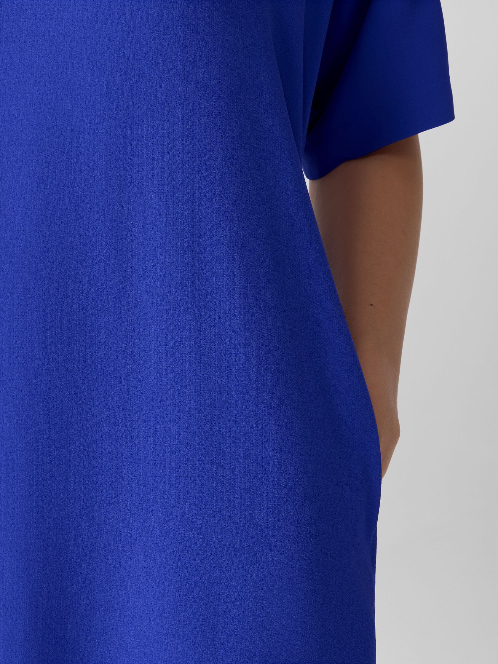 Silk Georgette Crepe V-Neck Dress