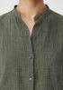 Puckered Organic Linen Short-Sleeve Shirt