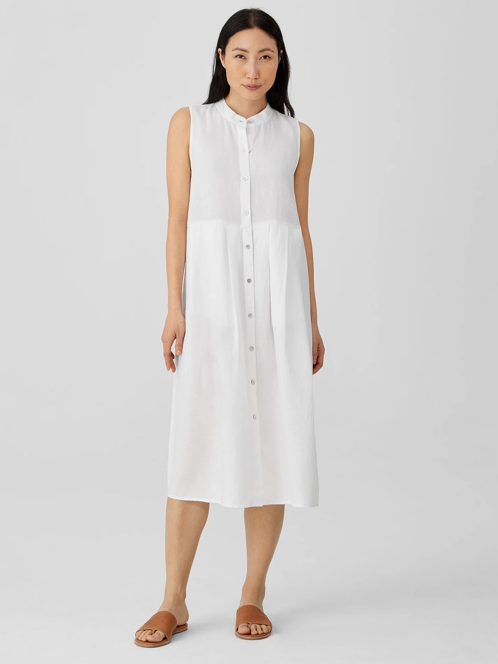 Organic Linen Pleated Dress