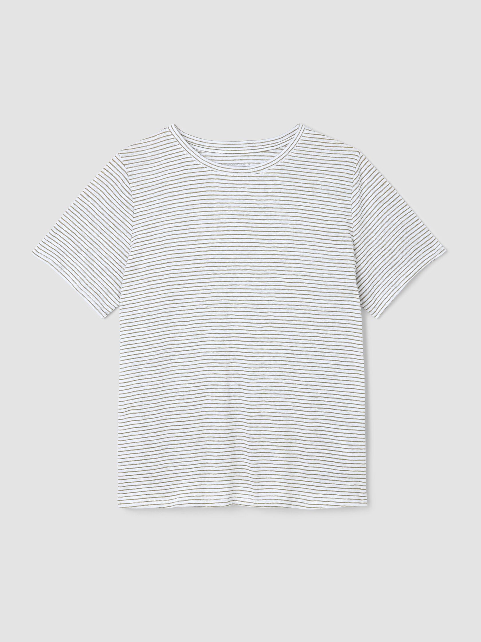 Striped Organic Linen Jersey Crew Neck Tee