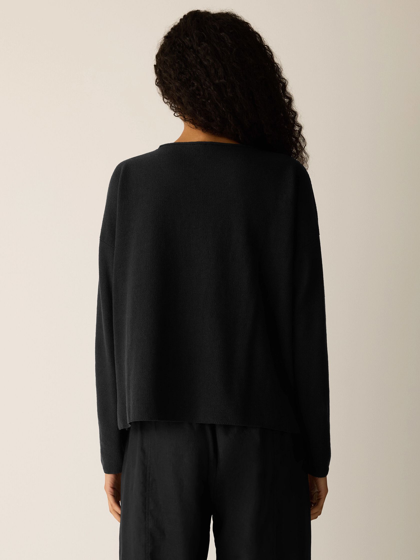 Organic Linen Cotton Jewel Neck Box-Top