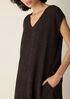 Woven Pliss&eacute; V-Neck Dress