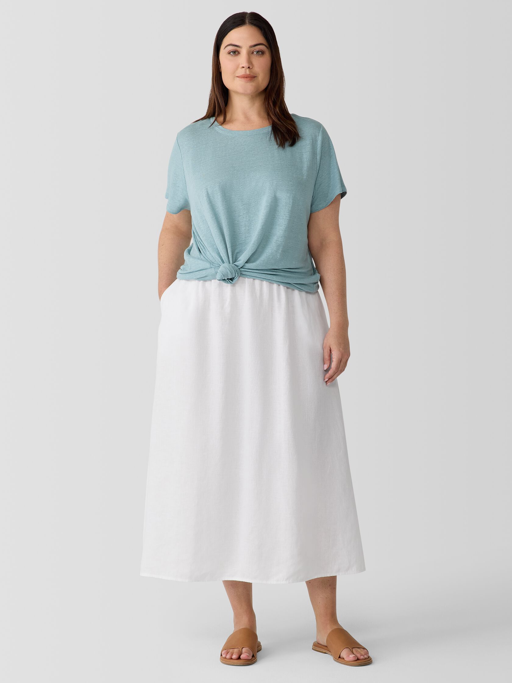 Organic Linen Jersey Crew Neck Tee