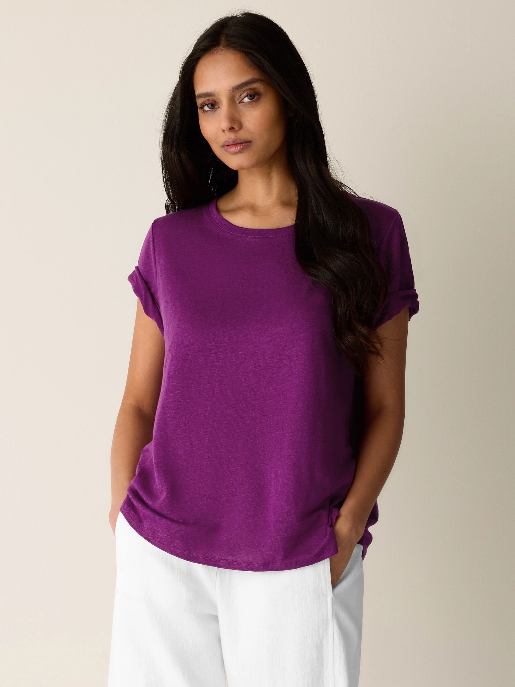 Organic Linen Jersey Crew Neck Tee