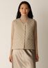 Eggshell Recycled Nylon Quilted V-Neck Vest
