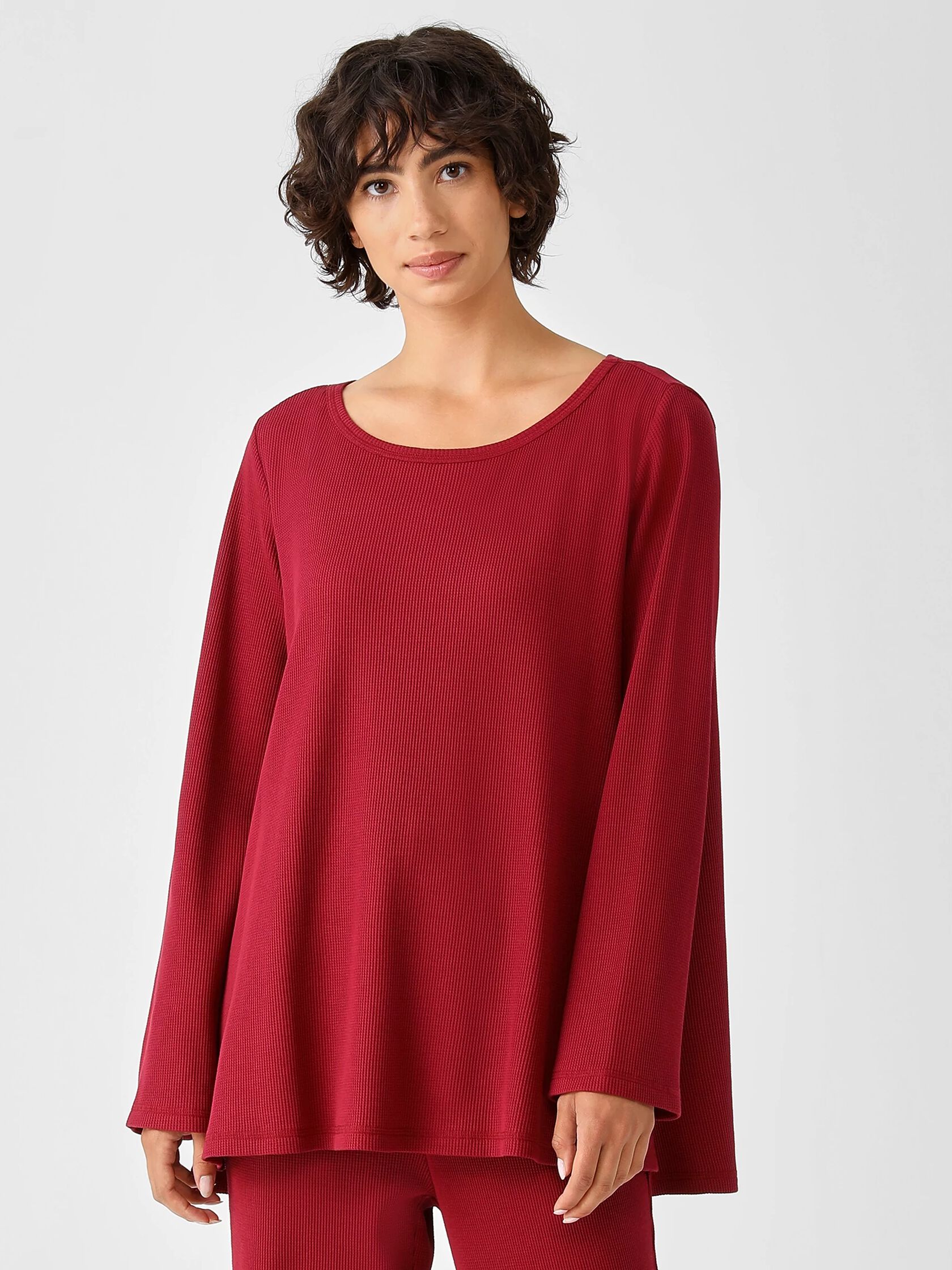 Cozy Organic Cotton Thermal Bateau Neck Top