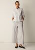 Stretch Organic Cotton Poplin Wide-Leg Pant