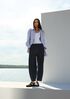 Cotton Indigo Knit Denim Lantern Pant