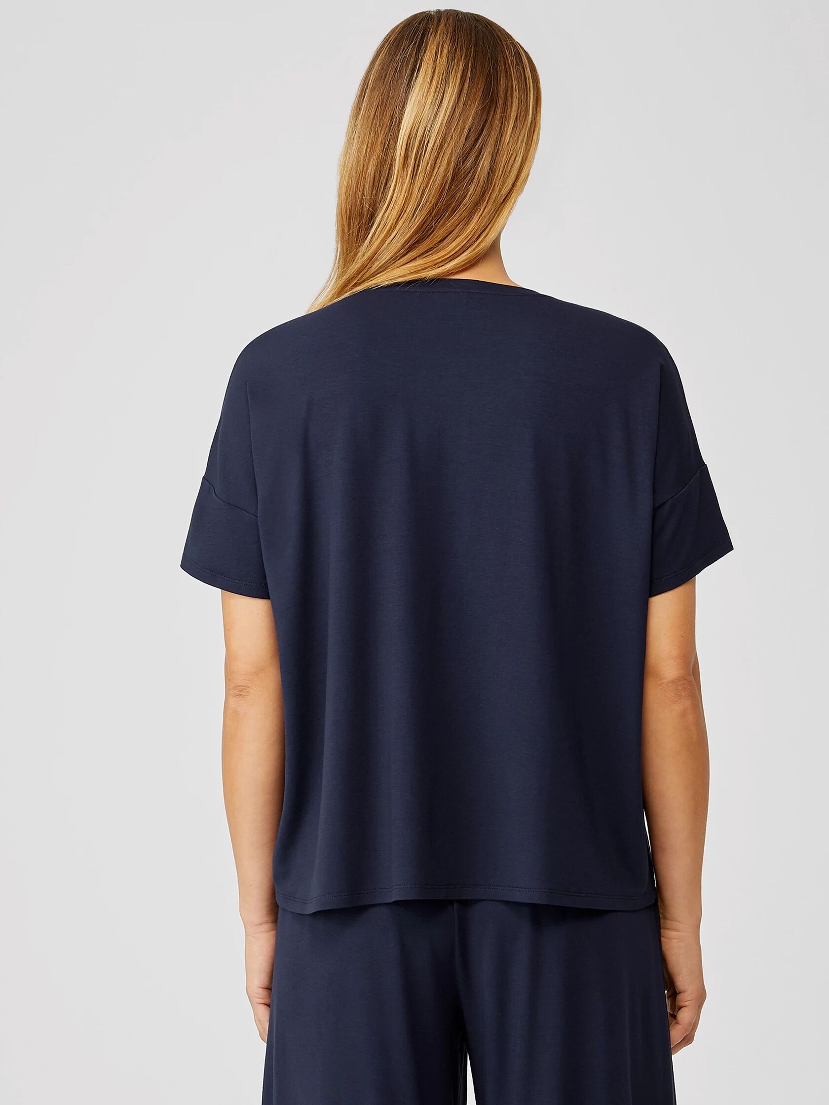 Lightweight Viscose Jersey Crew Neck Tee