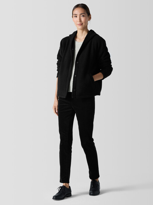 Cozy Recycled Wool Boucle Hooded Jacket