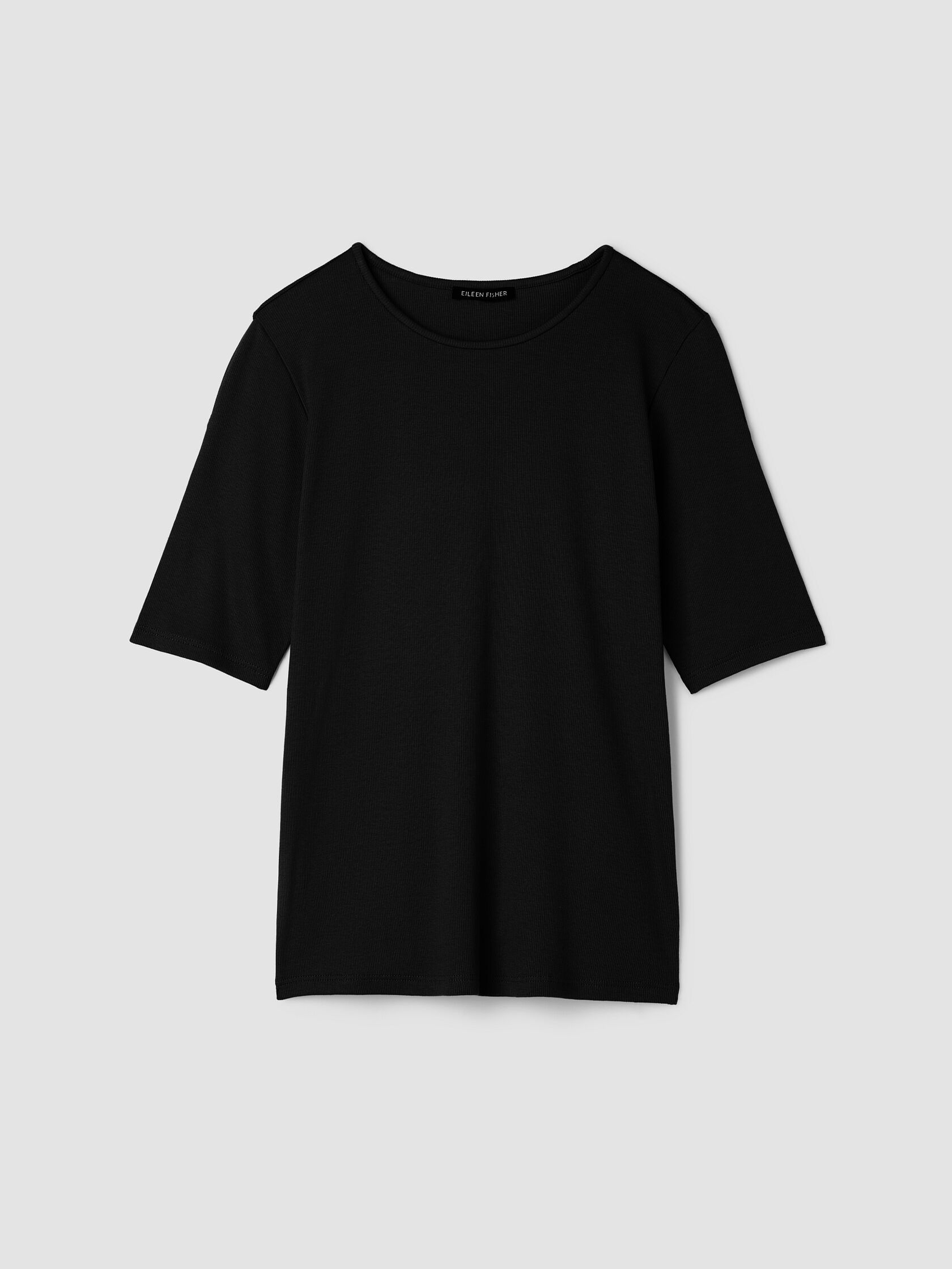 Organic Cotton Stretch Rib Crew Neck Tee