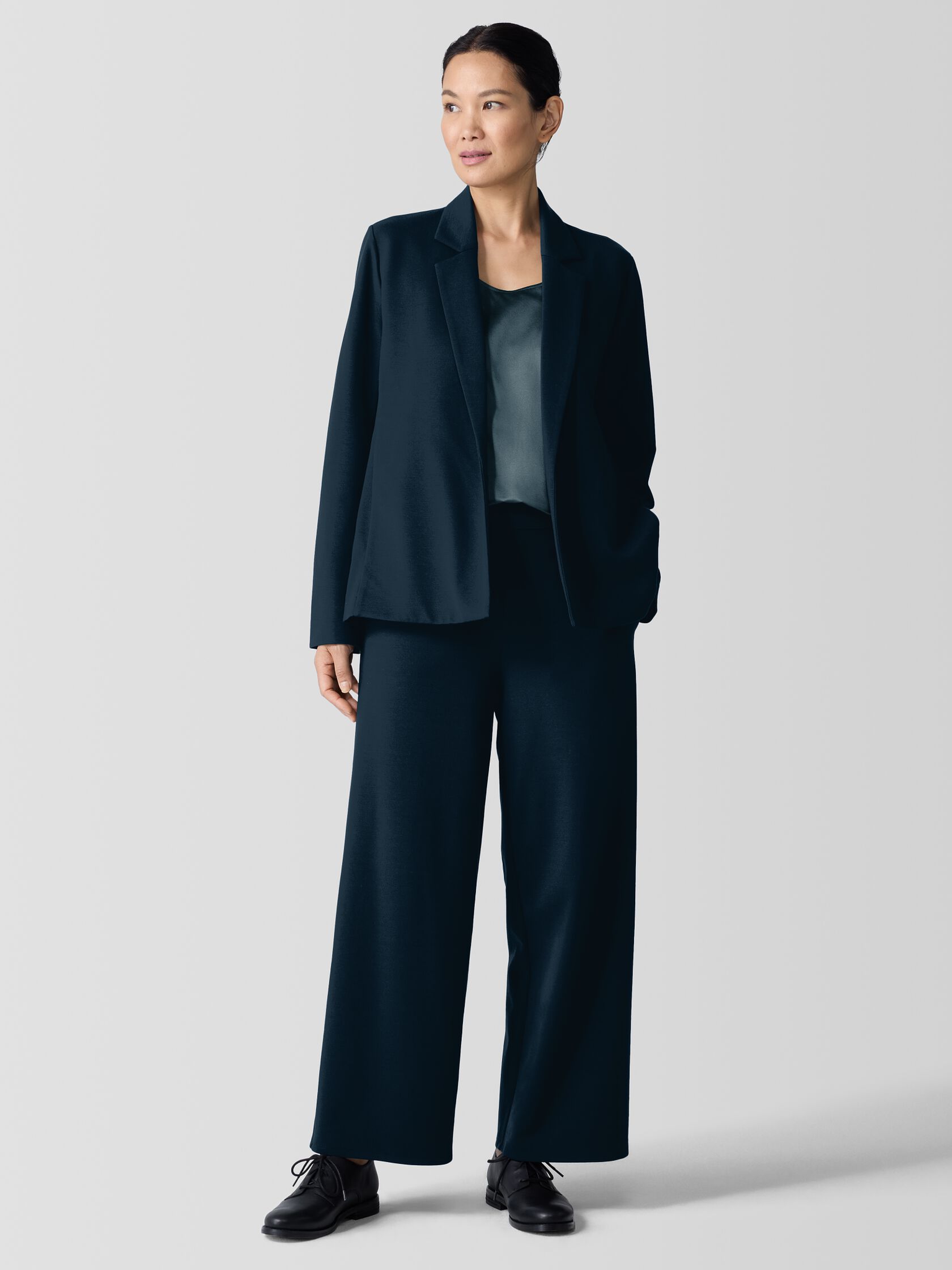 Washable Flex Ponte Notch Collar Blazer