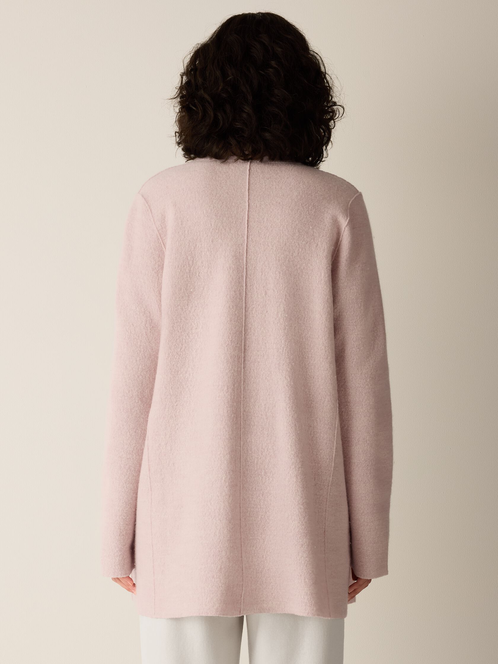 Lightweight Boiled Wool High Collar Jacket in Regenerative Wool