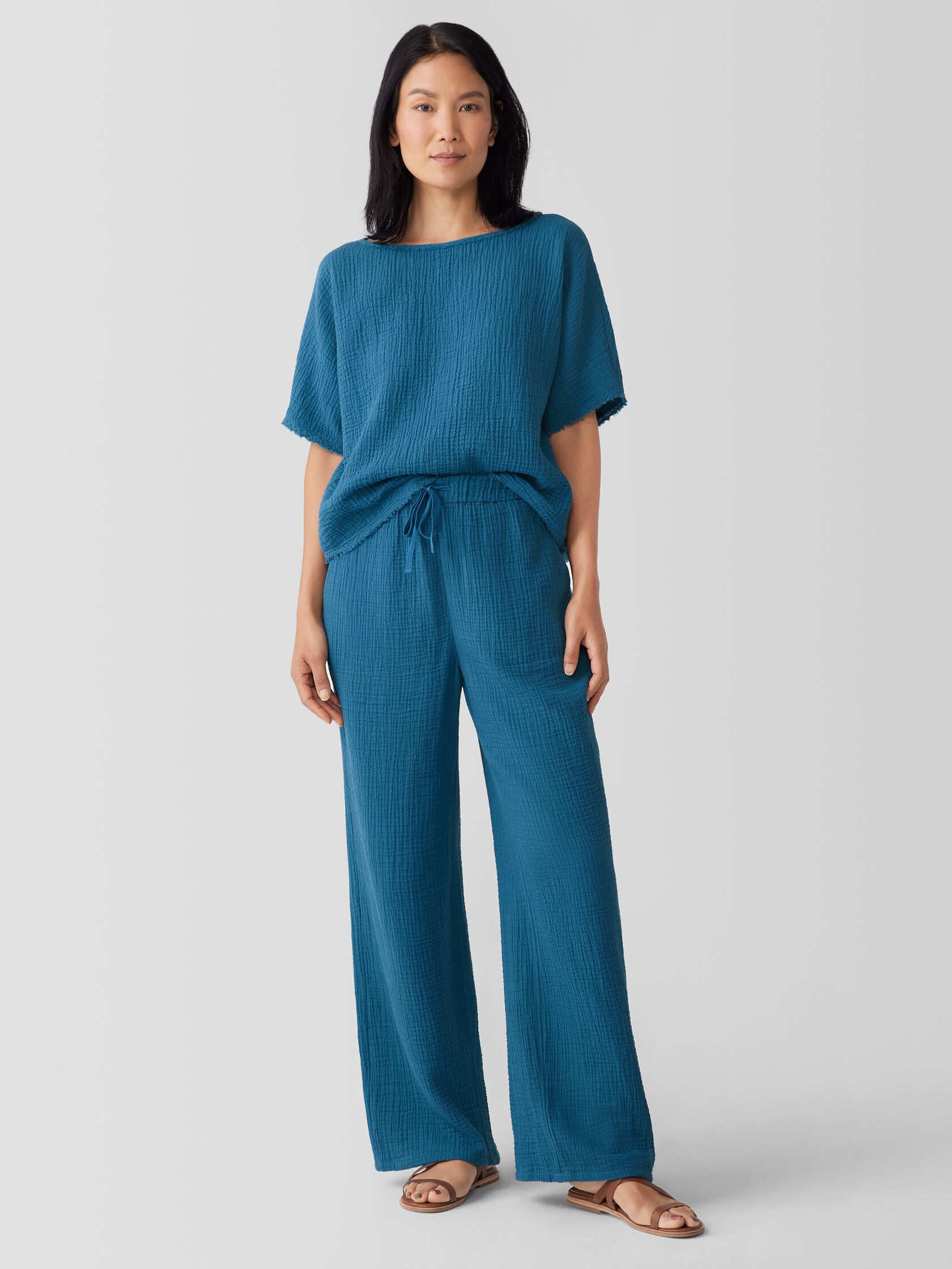 Organic Cotton Lofty Gauze Straight Pant