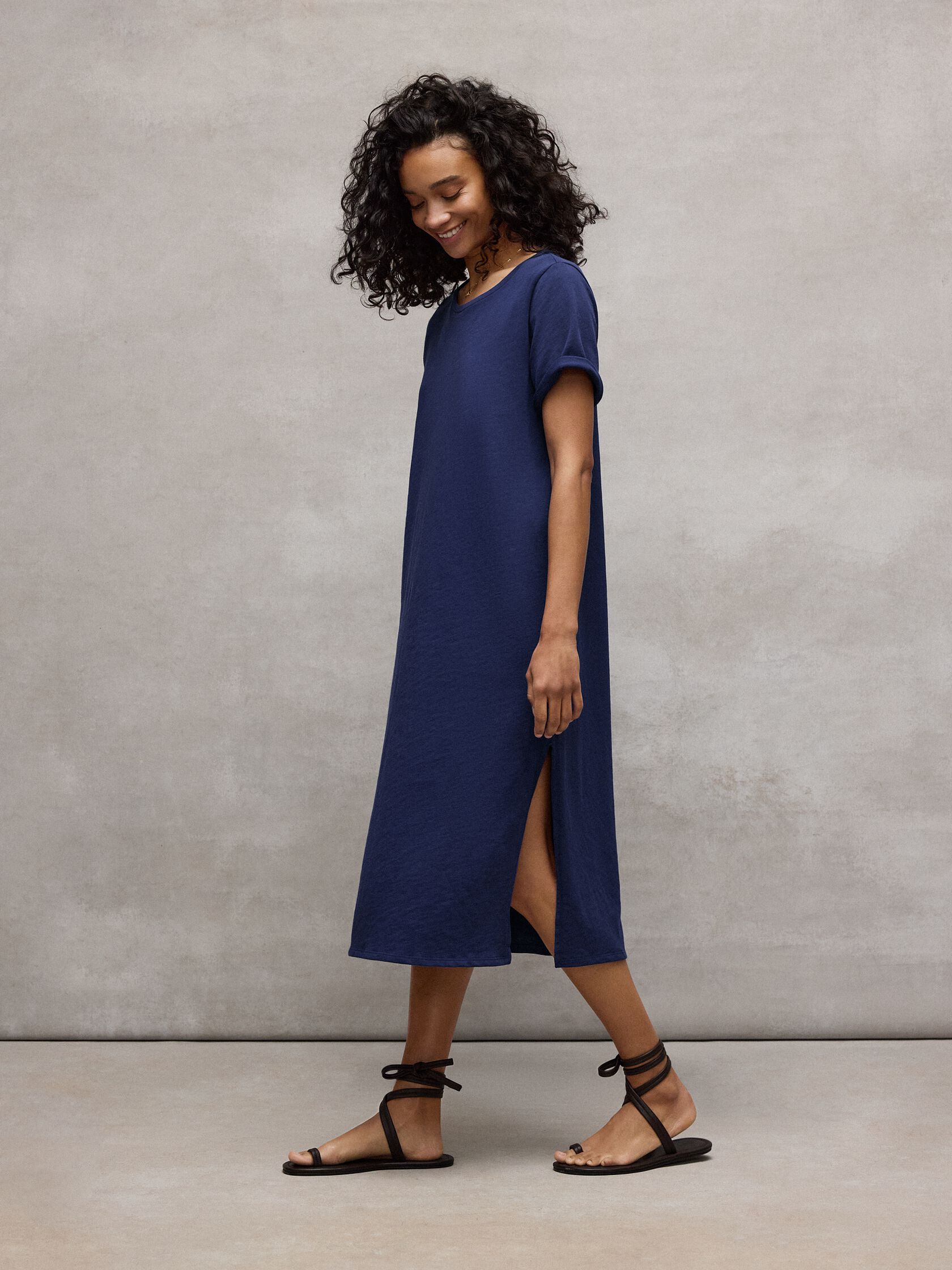 Cozy Organic Cotton Slub Tee Dress