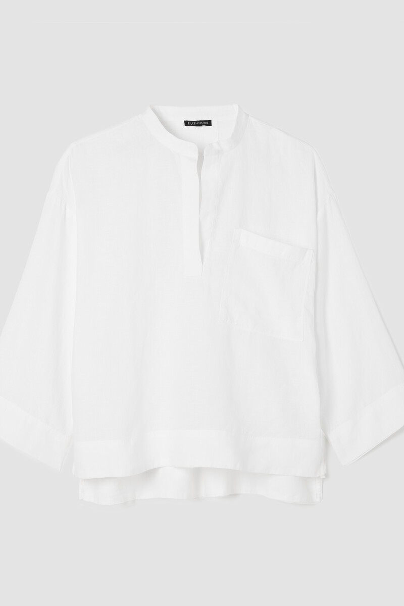 Organic Handkerchief Linen Split Neck Shirt Organic Handkerchief Linen Split Neck Shirt