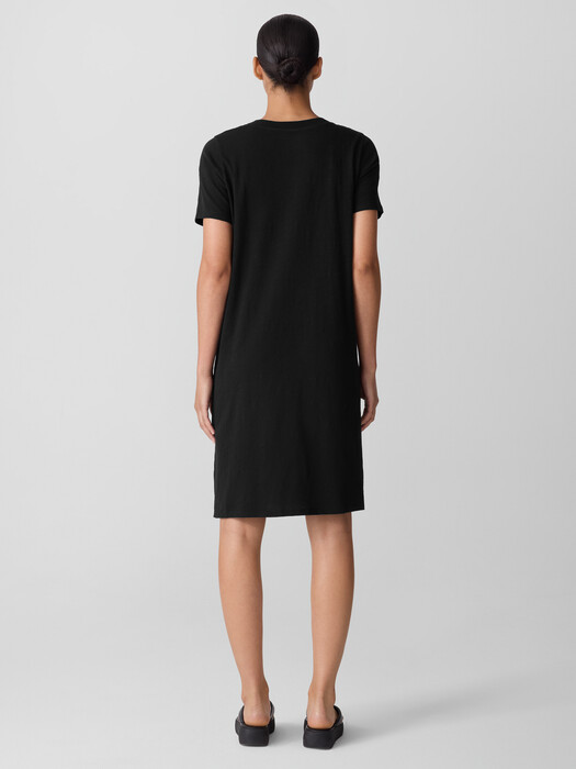 Organic Cotton Slubby Jersey V-Neck Dress