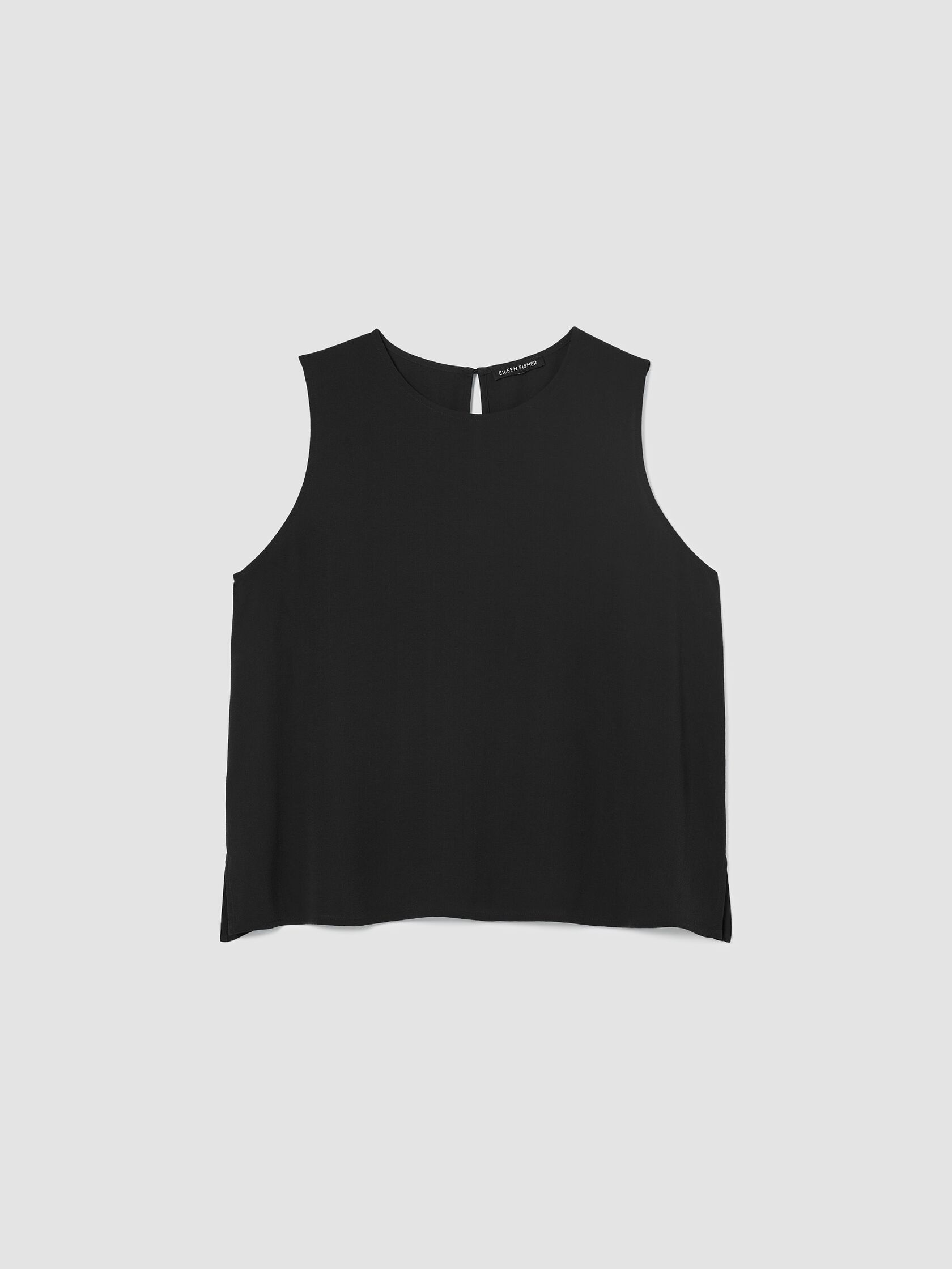 Silk Georgette Crepe Round Neck Tank