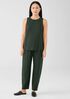 Stretch Jersey Knit Jewel Neck Tank