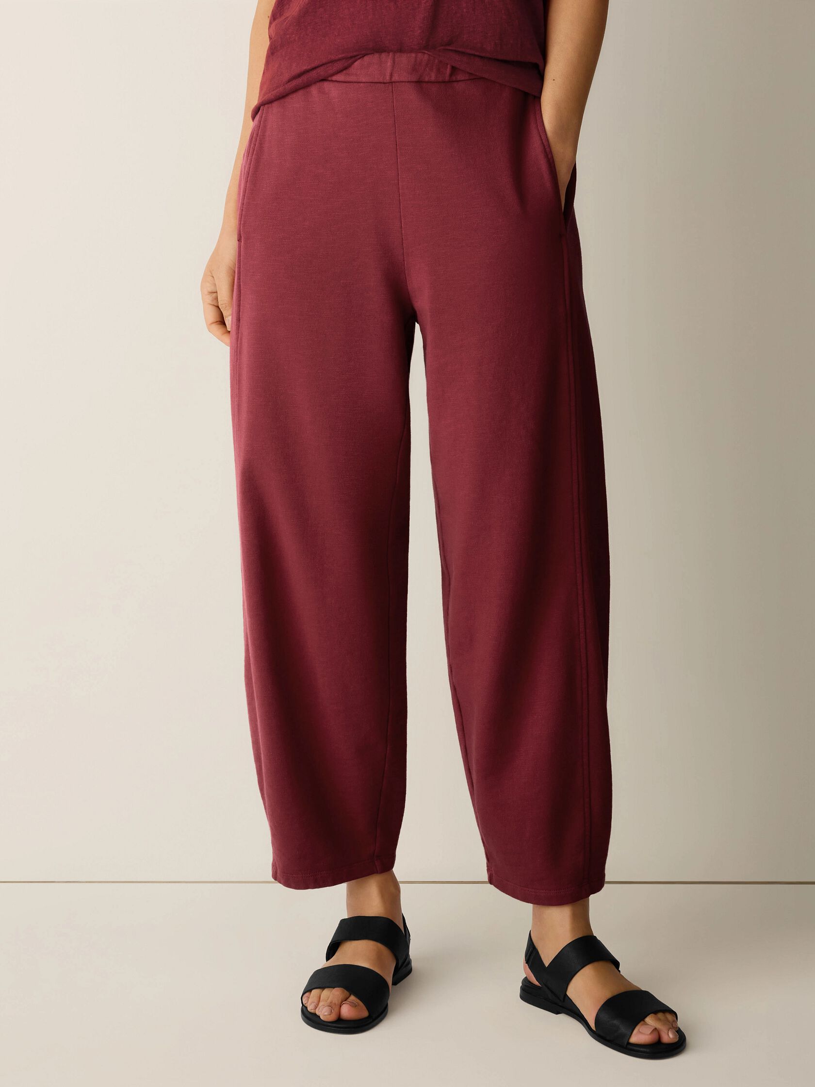 Garment-Dyed Organic Cotton Terry Lantern Pant