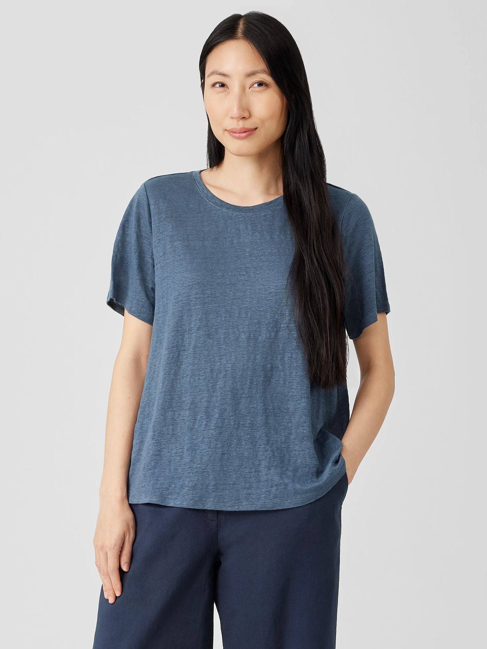 Organic Linen Jersey Crew Neck Tee