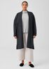 Lightweight Boiled Wool High Collar Coat in Regenerative Wool