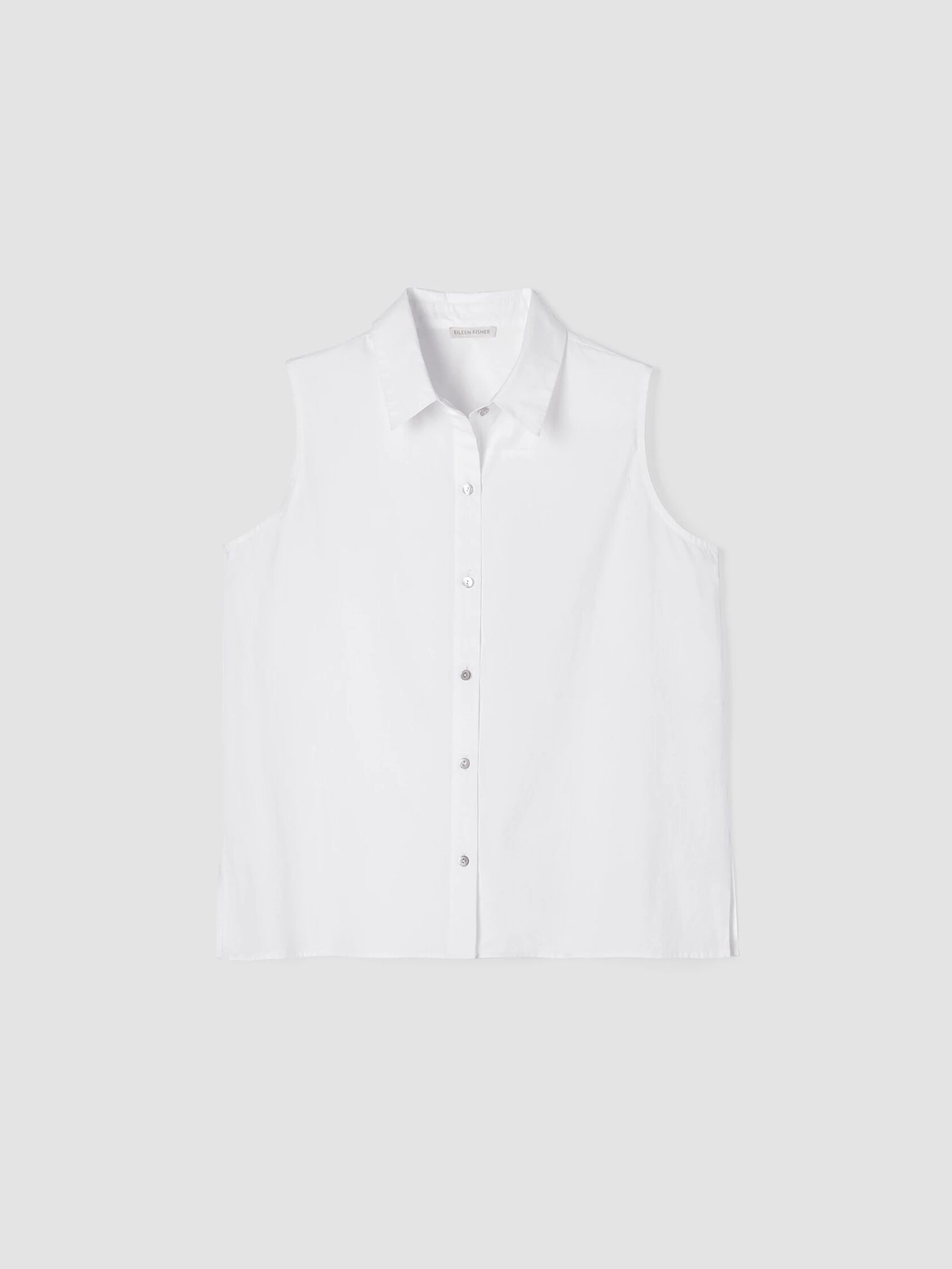 Washed Organic Cotton Poplin Sleeveless Shirt