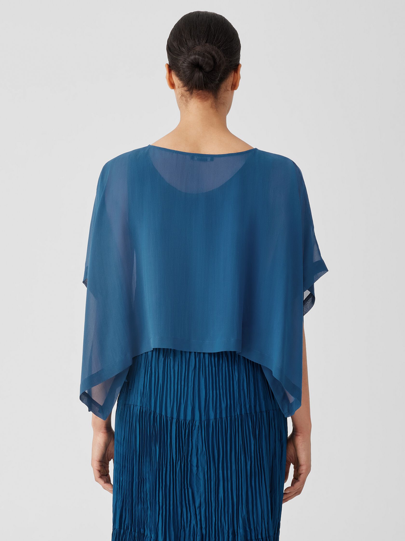 Sheer Silk Georgette Poncho