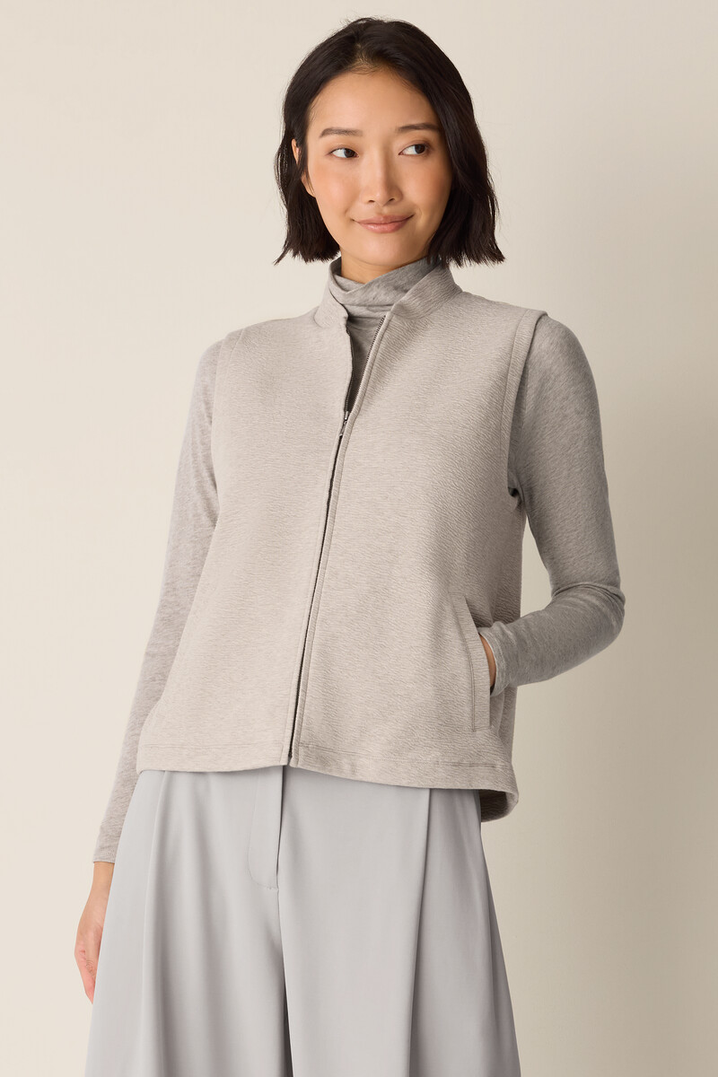 Textured Cotton Doubleknit Vest Textured Cotton Doubleknit Vest