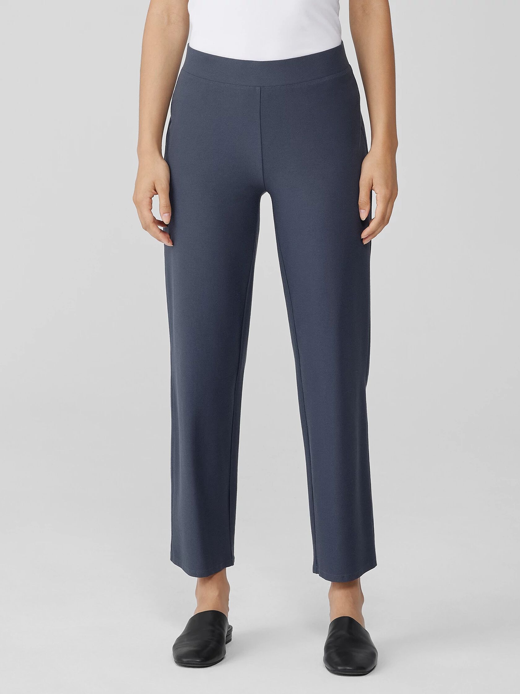 Washable Stretch Crepe Straight Pant