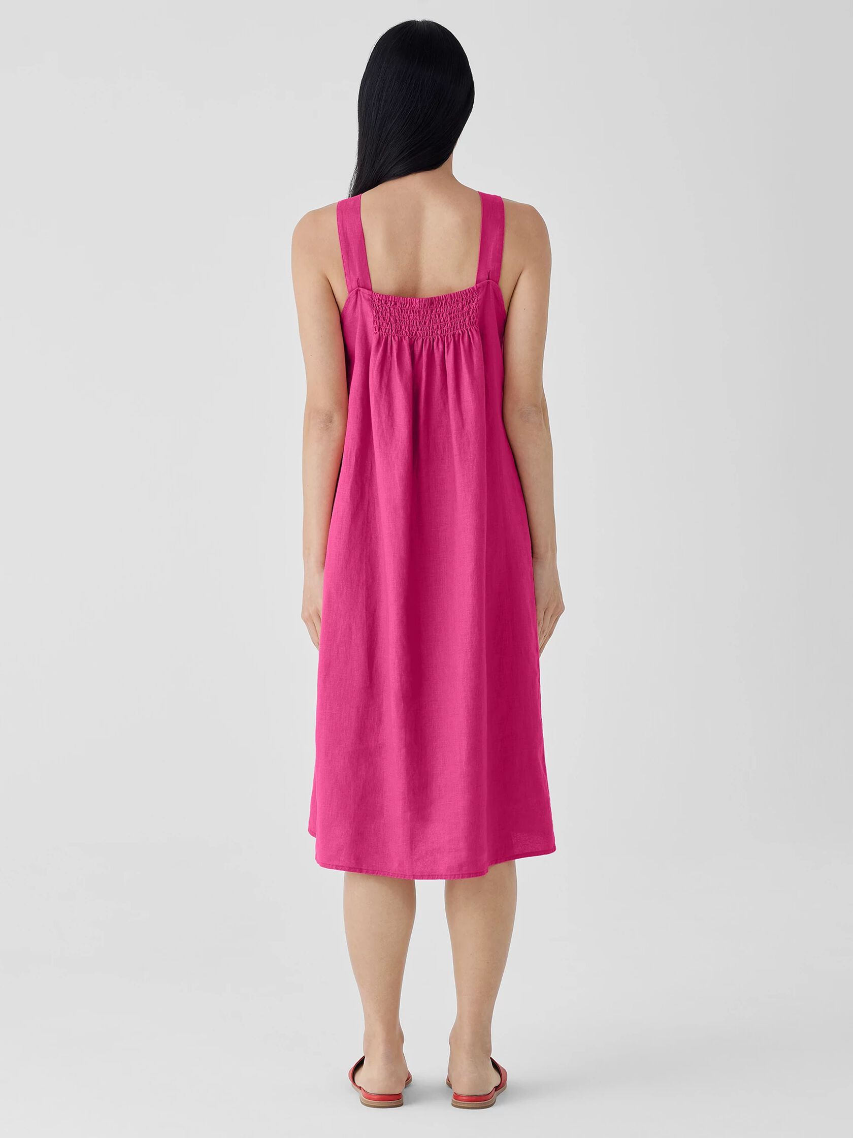 Organic Linen Square Neck Dress