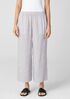 Striped Organic Linen Crinkle Wide-Leg Pant