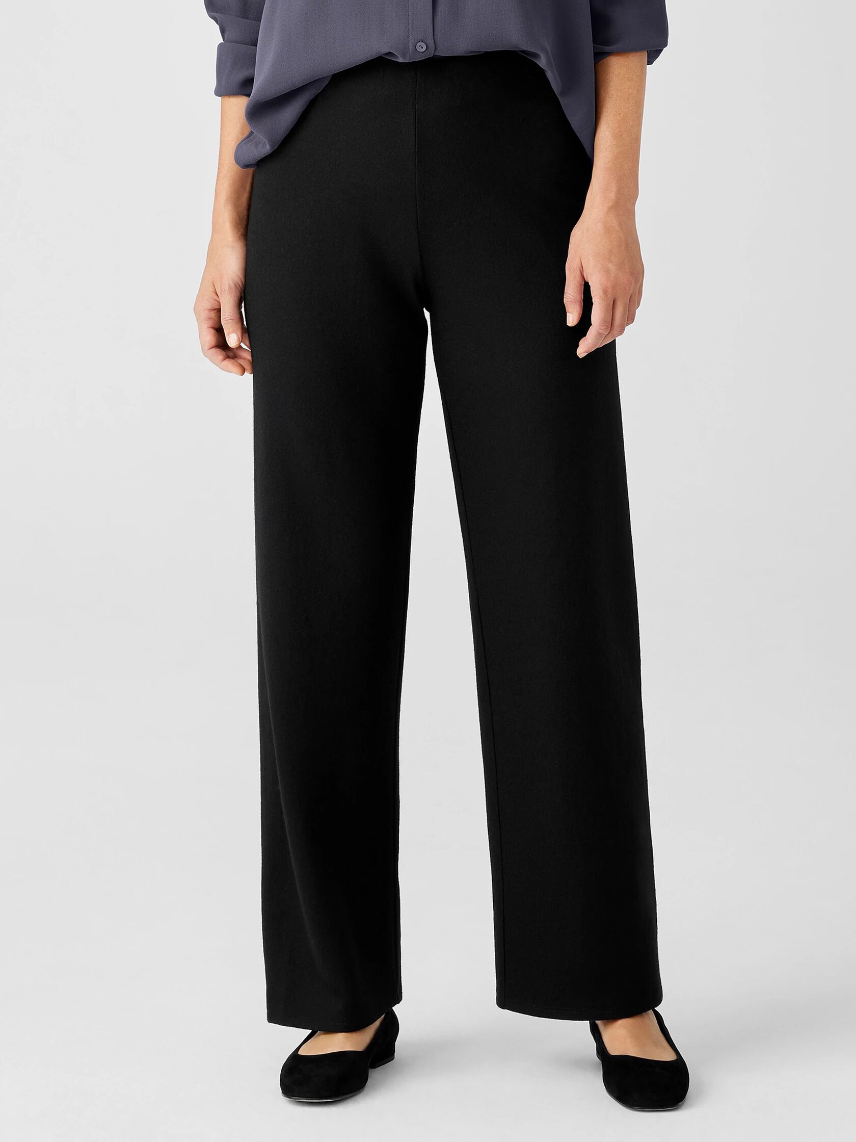 Boiled Wool Jersey Straight Pant | EILEEN FISHER