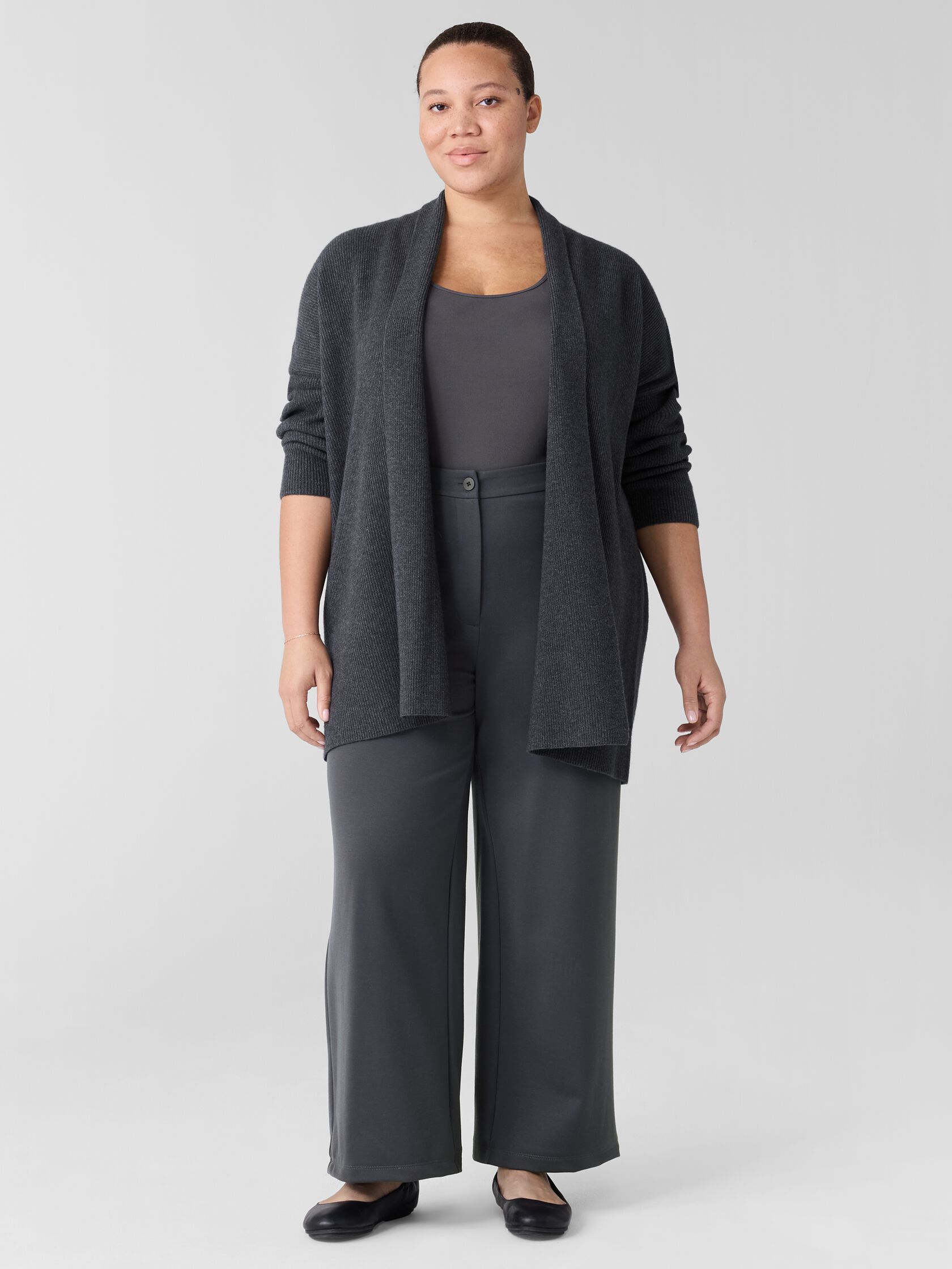 Washable Flex Ponte Wide Trouser Pant