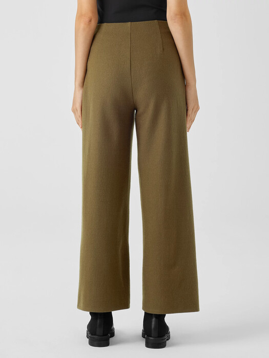 Boiled Wool Jersey Wide-Leg Pant