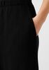 Organic Cotton Slubby Rib Knit Wide-Leg Pant