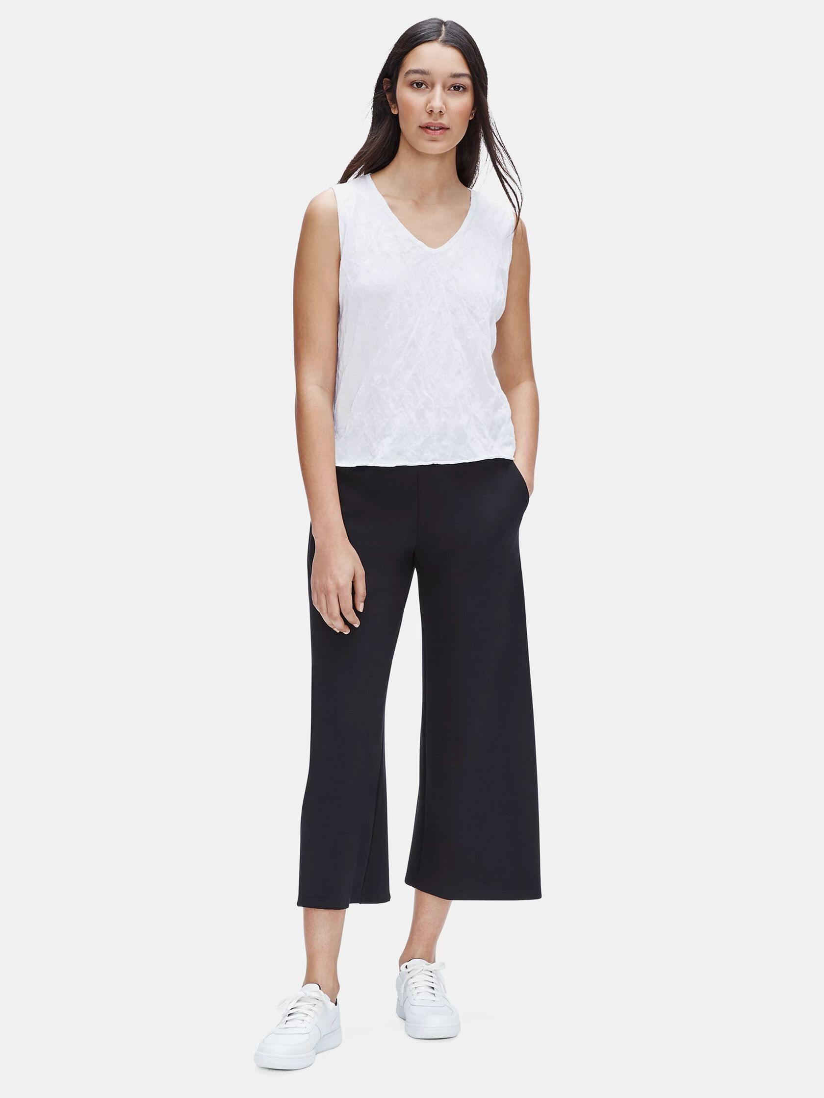 Tencel & Metal V-Neck Shell