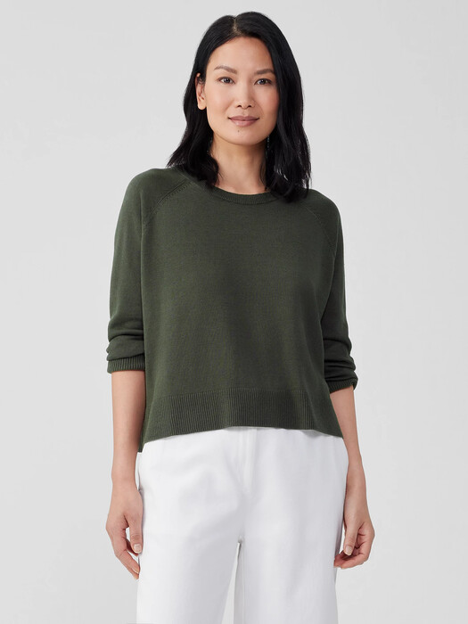 Organic Linen Cotton Raglan-Sleeve Top