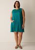 Crushed Silk Round Neck Dress