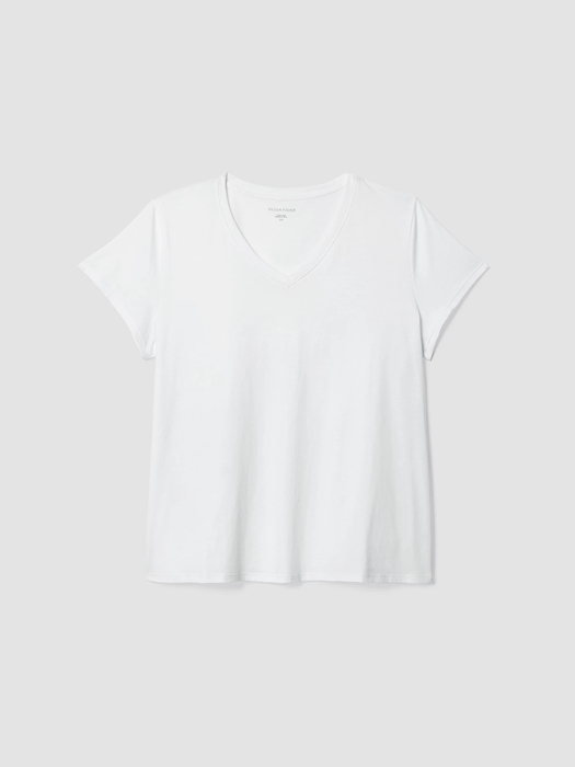 Organic Pima Cotton Jersey V-Neck Tee