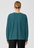 Linen Crepe Stretch Crew Neck Top
