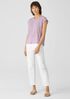 Organic Linen Jersey Shirred-Back Top