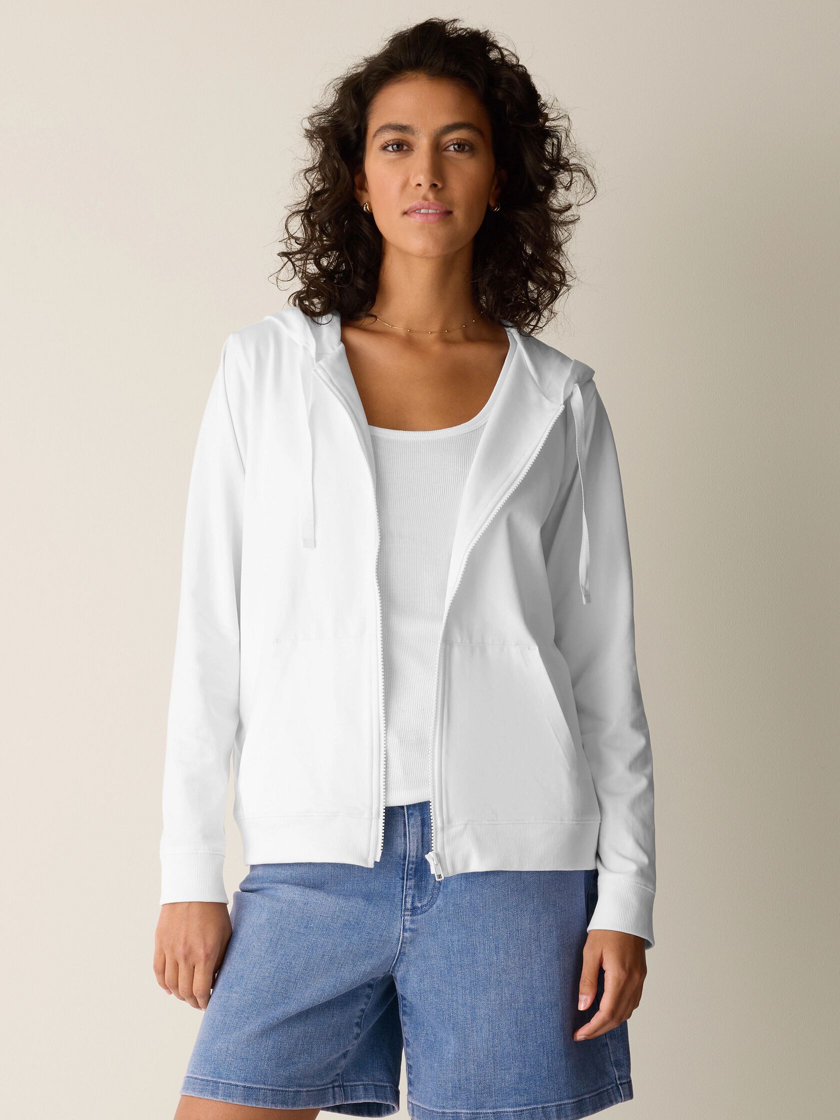 Pima Cotton Stretch Jersey Hooded Jacket