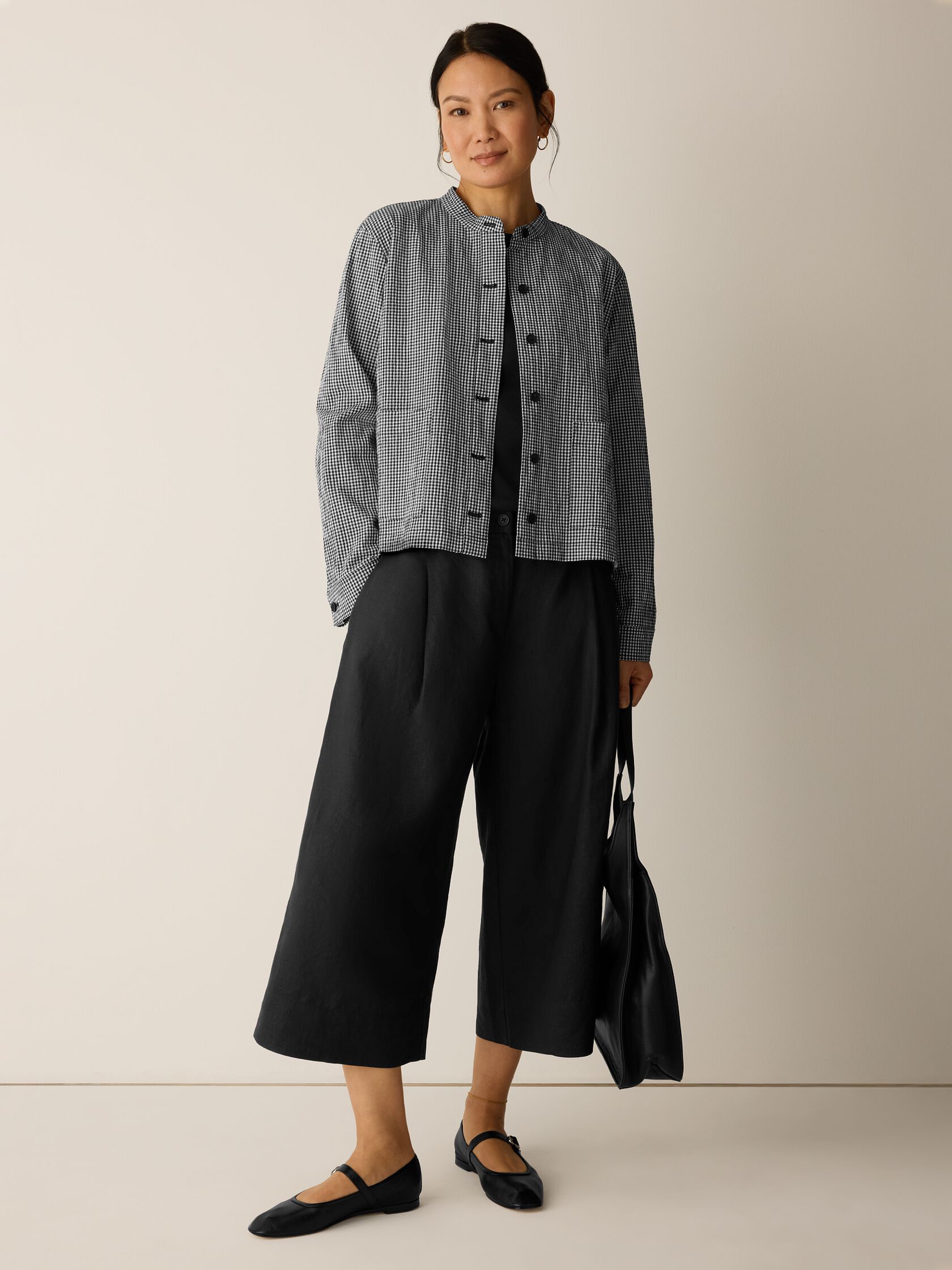 Organic Cotton Pucker Check Shirt Jacket