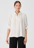 Silk Georgette Crepe Classic Collar Shirt