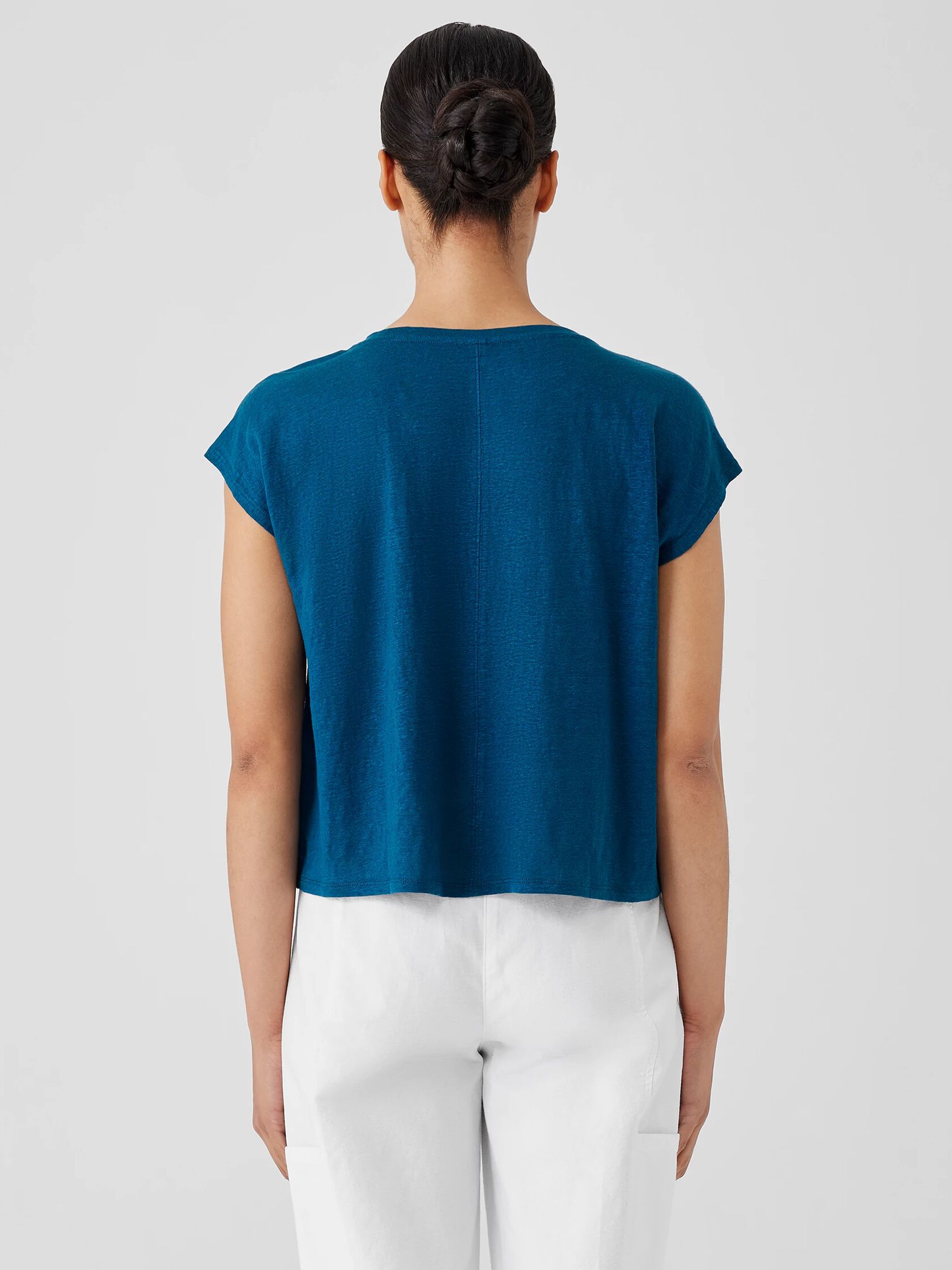 Organic Linen Jersey V-Neck Tee