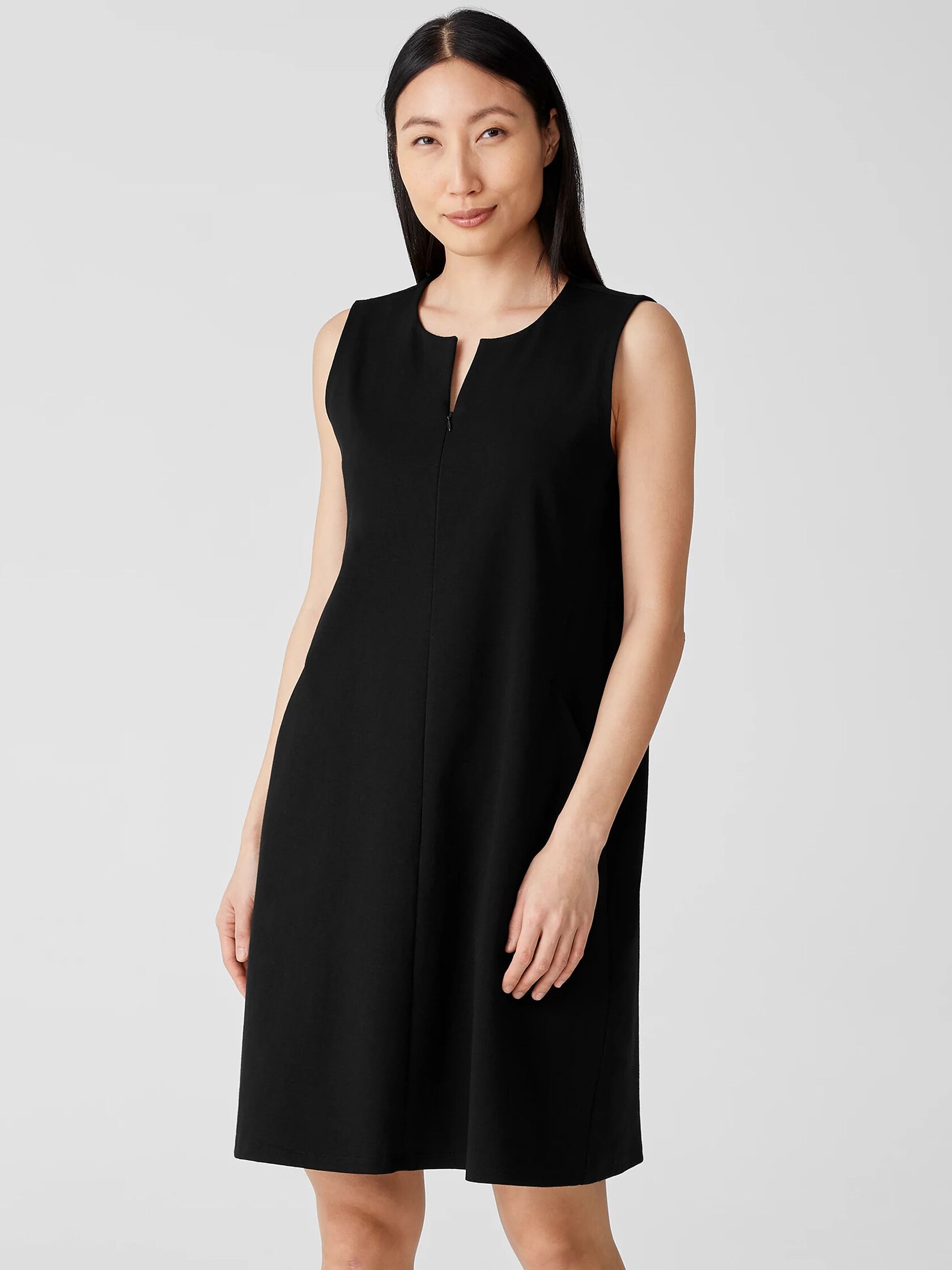 Cotton Ponte Zip-Up Dress