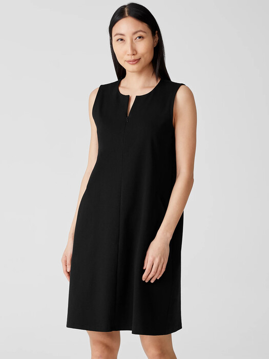 Cotton Ponte Zip-Up Dress