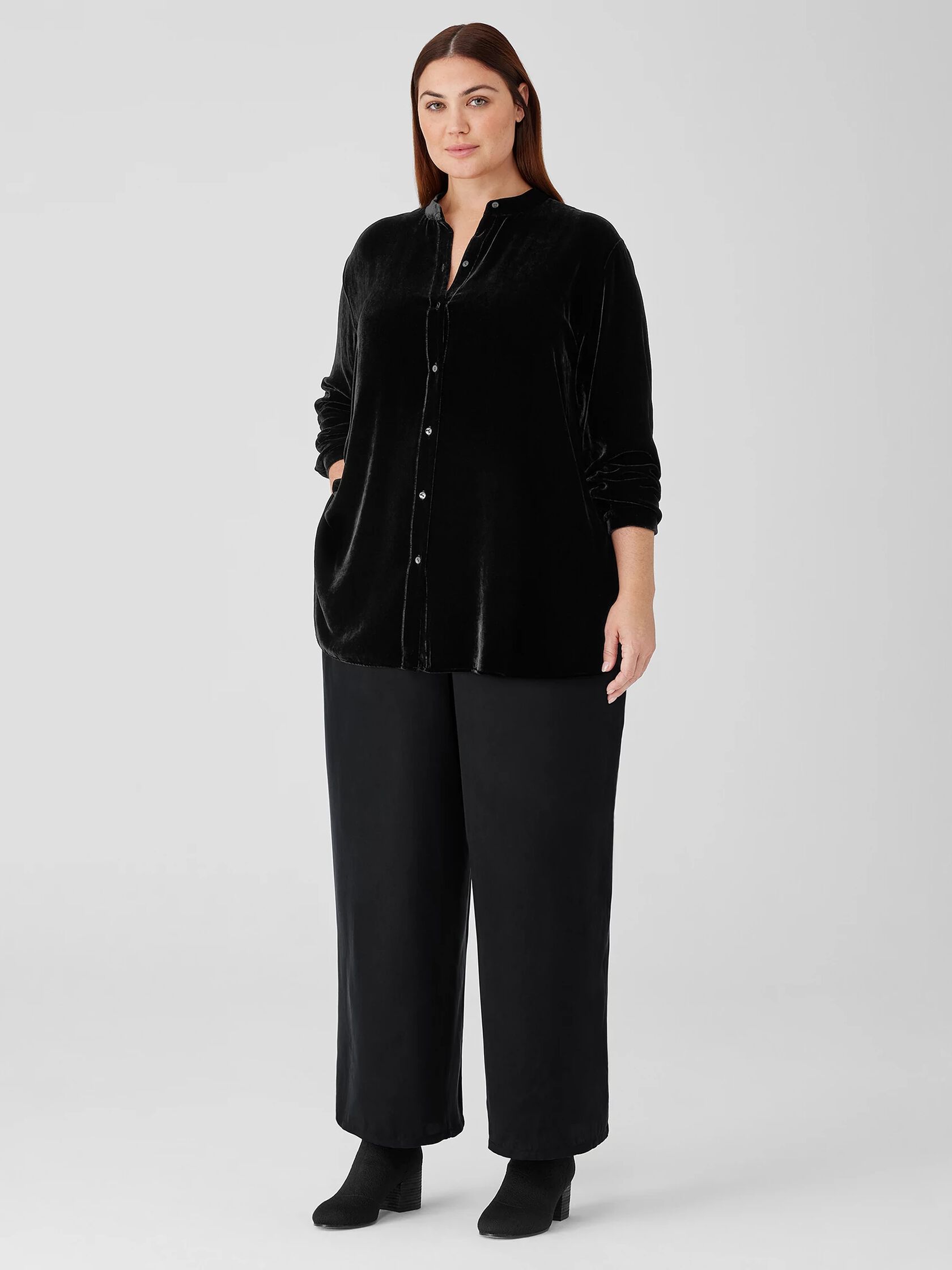 Sandwashed Cupro Wide-Leg Pant