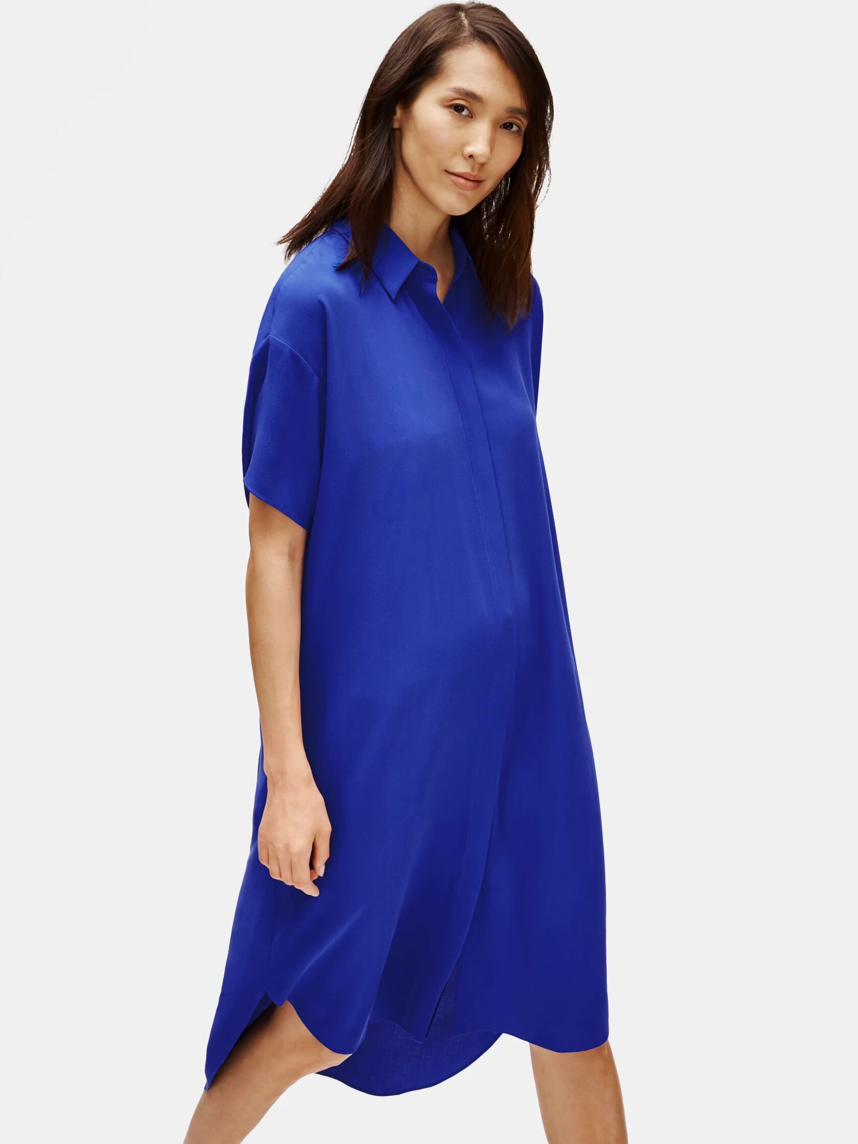 Silk Georgette Crepe Shirtdress